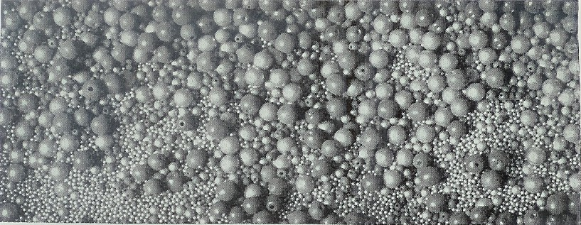 Mixture of steel and wood balls